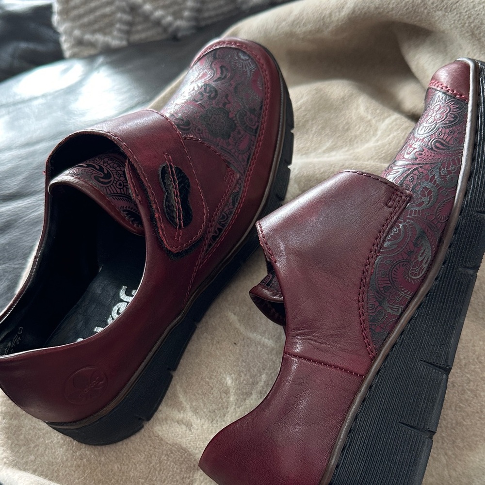 Burgundy Rieker Comfort Shoes